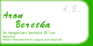 aron beretka business card